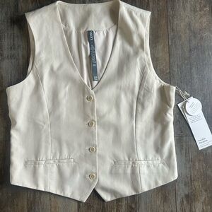 Vuori Cream Sleeveless Vest Top